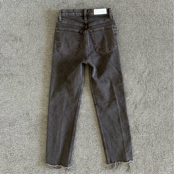 Re/Done Originals 70s Ultra‎ High Rise Stove Pipe Leg Washed Chocolate 24 - Picture 6 of 10